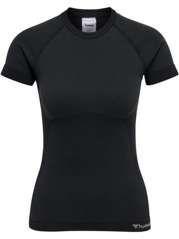 Hummel Hummel T-Shirt Hmlclea Yoga Damen Dehnbarem Atmungsaktiv Schnelltrocknend Nahtlosen in BLACK MELANGE