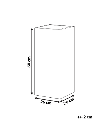 Beliani Outdoor Blumentopf DION in Schwarz - (W) 26 x (H) 60 x (L) 26 cm