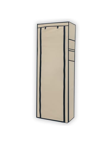 Intirilife Faltschrank 170x58x28 cm Stoffschrank Kleiderschrank Schuhregal in Beige