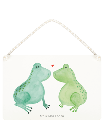 Mr. & Mrs. Panda Deko Schild Frosch Liebe ohne Spruch in Weiß