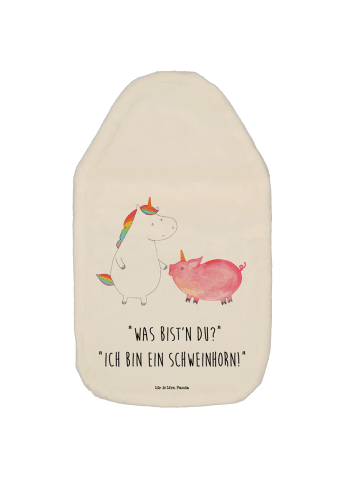 Mr. & Mrs. Panda Wärmflasche Einhorn Schwein mit Spruch in Weiß