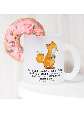 Becher Fuchs Origami mit Spruch in Transparent