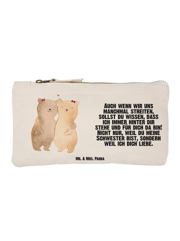 Mr. & Mrs. Panda Pouch Bären Schwestern mit Spruch in Weiß