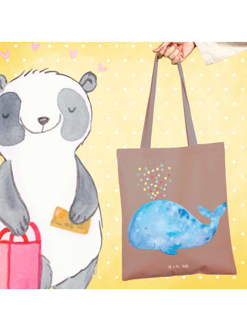 Mr. & Mrs. Panda Henkeltasche Wal Konfetti ohne Spruch in Braun Pastell