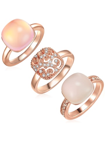 Lulu & Jane Ring aus Metall-Legierung verziert mit Kristallen von Swarovski® in roségold