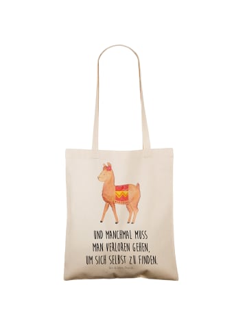 Mr. & Mrs. Panda Shopping Tasche Alpaka Stolz mit Spruch in Creme