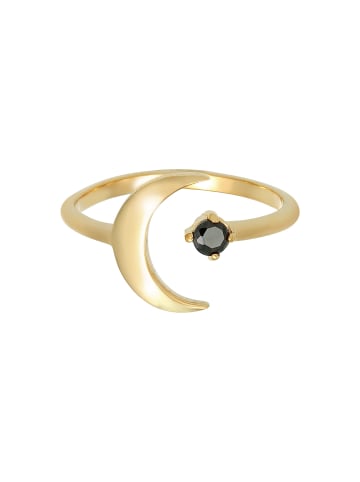 Elli Ring 925 Sterling Silber Astro, Halbmond in Gold