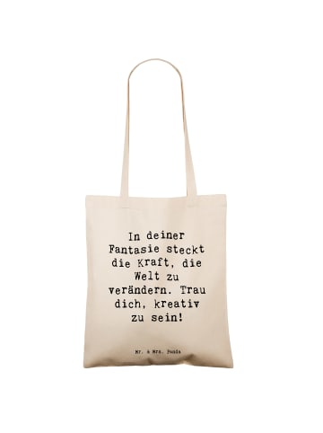 Mr. & Mrs. Panda Henkeltasche Spruch Die Freude an der Kreativit... in Creme