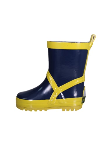 Playshoes Gummistiefel uni in Marine/Gelb