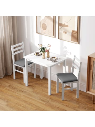 HOMCOM Essgruppe-80L x 60B x 74,5H cm-Weiß