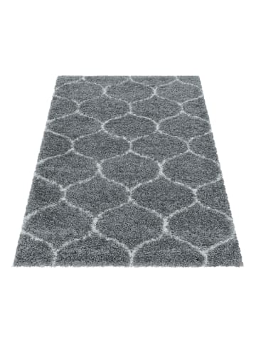 KADIMA DESIGN Teppich Hochflor Shaggy Skandi-Muster Polypropylen Wohnzimmer in Grau