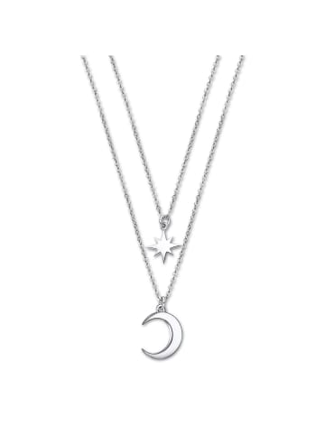 LOTUS silver Anhänger Silber 925 Sterling Silber Mond, Stern Halsketten