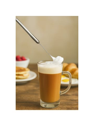 Cheffinger Elektrischer Milchaufschäumer mit Edelstahl-Schneebesen, 20 in Schwarz
