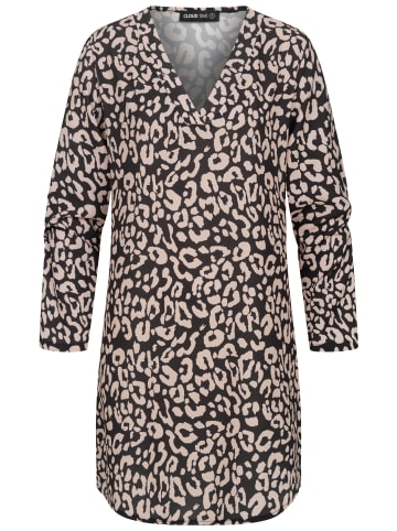 Cloud5ive Cloud5ive Cloud5ive Damen Turn-Up Crepe Kleid mit Animal Print in black