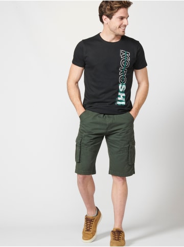 KOROSHI Basic Kurzarm-T-Shirt in schwarz