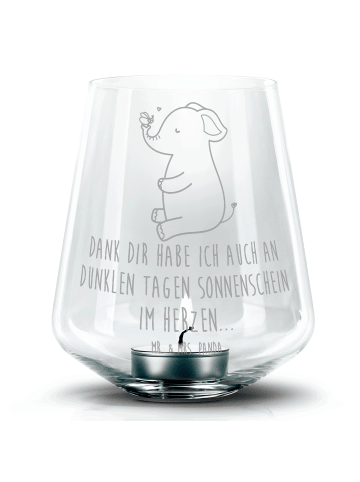 Mr. & Mrs. Panda gravur glas Elefant Biene mit Spruch in Transparent