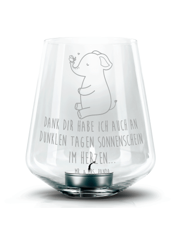 Mr. & Mrs. Panda Gravur Windlicht Elefant Biene mit Spruch in Transparent