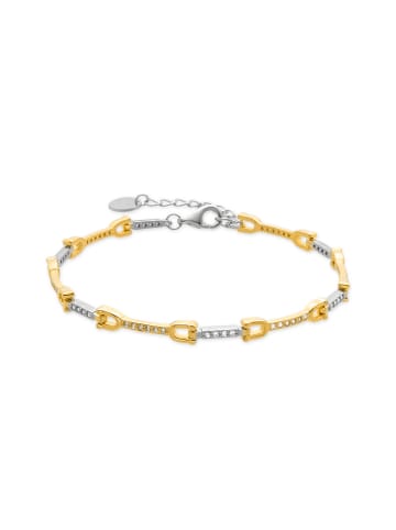 Luxenter Armband aus 925er Sterlingsilber mit Zirkonia-Steinen 18K Gelbgold-Finish