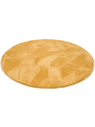 Pergamon Hochflor-Teppich Silky Rund in gold