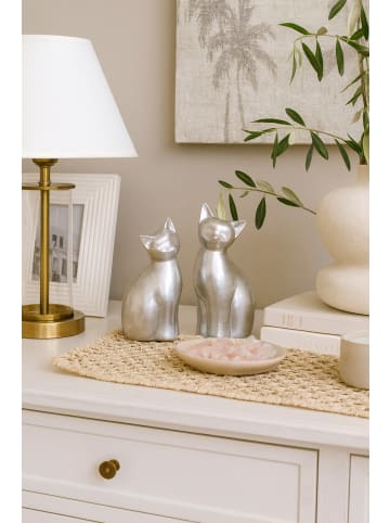 möbel-direkt Deko-Katzen (2 Stück) Mieze in silber