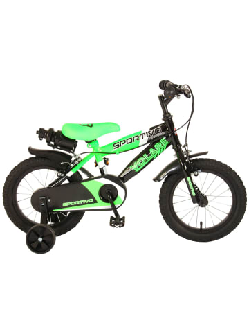 Volare Kinderfahrrad Sportivo für Jungen 14 Zoll Kinderrad Neongrün Schwarz 4 Jahre