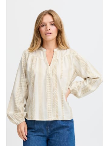 Pulz Kurzarm-Bluse PZTIONA Loose fit in Antique White