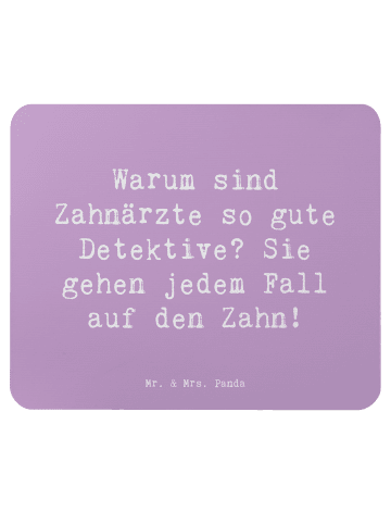 Mr. & Mrs. Panda Mouse Pad Spruch Zahnarzt Detektiv mit Spruch in Lavendeltraum
