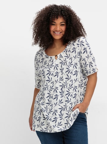 sheego T-Shirt in ecru-gemustert