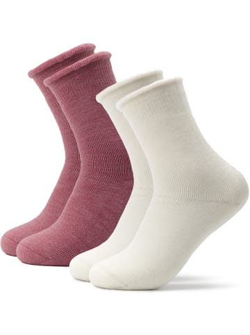 Occulto 2er Pack Warme Kuschelsocken Elsa in Pink/Creme