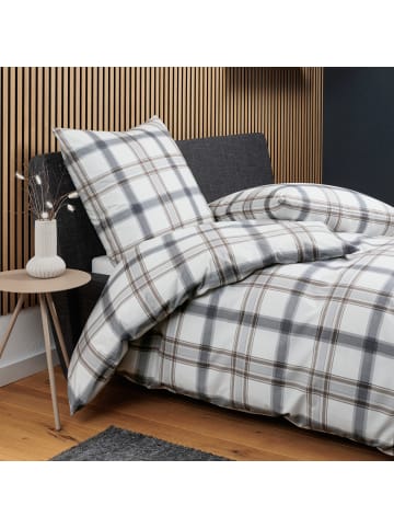 Janine Soft-Flanell Bettwäsche in grau-braun-natur