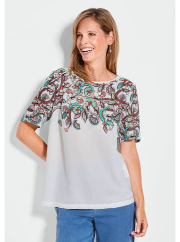GOLDNER Kurzgröße: Elegantes Shirt mit Paisley-Design in weiß / gemustert