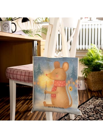 Mr. & Mrs. Panda Tasche Maus Weihnachten Design ohne Spruch in Weiß