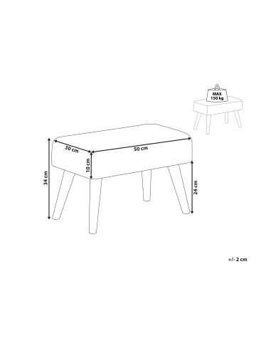 Beliani Hocker TAKOMA in Rot/Braun - (W) 50 x (H) 34 x (L) 30 cm