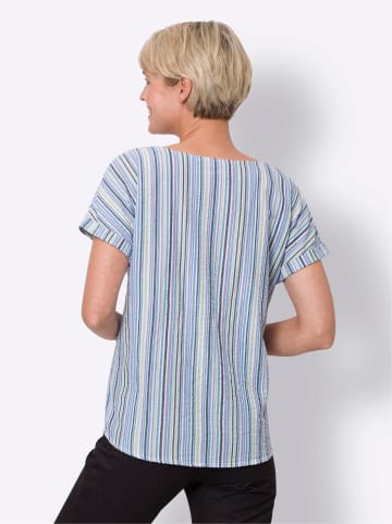 Sieh an! Schlupfbluse in weiß-lavendel-gestreift