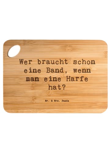 Mr. & Mrs. Panda Holzservierbrett Spruch Harfenzauber mit Spruch in Braun