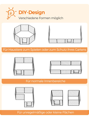 Feandrea Freilaufgehege Dack in Schwarz - (B)160 x (H)80 x (T)160 cm