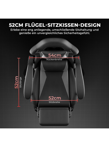 ABRIHOME Gaming Stuhl in Grau Violett mit Lendenkissen Kopfstütze höhenverstellbar