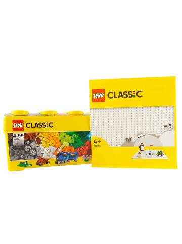 LEGO Classic Bausteine Box + weisse Platte 485x Teile - ab 3 Jahren in multicolored