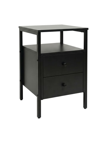 relaxdays Nachttisch in Schwarz - (B)40 x (H)61 x (T)40 cm