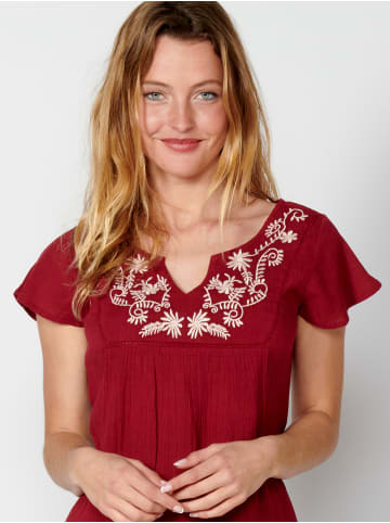 KOROSHI KURZÄRMELBLUSE in braun