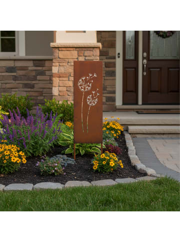 relaxdays Edelrost-Gartendeko "Pusteblume" in Braun - 85 x 28 cm