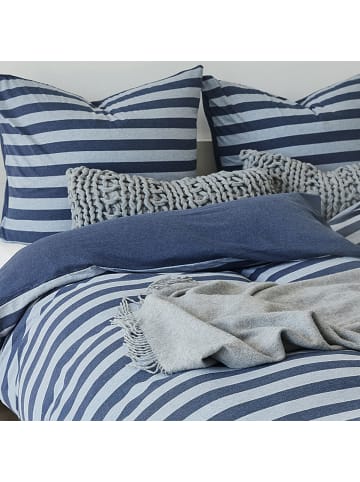 Traumschlaf Bettwäsche Melange-Stripe Marine in blau