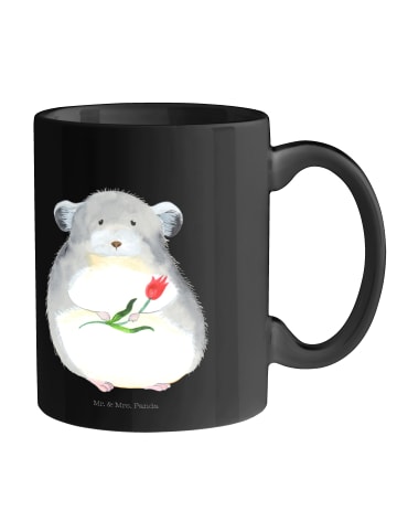 Mr. & Mrs. Panda Becher Chinchilla Blume ohne Spruch in Schwarz