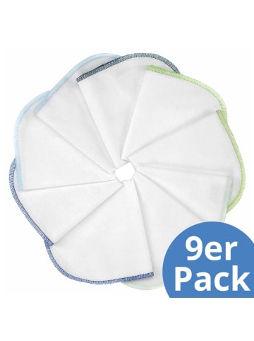 Makian Molton Flanell Baby Waschlappen 9er Pack in weiss