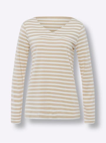 Heine Shirt in sand-ecru-gestreift