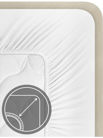 Aspero 2 x Spannbettlaken Ravello in Weiß/Beige