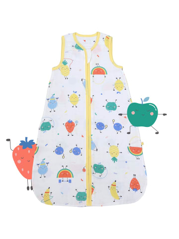 Schlummersack Musselin Babyschlafsack, 0.5 TOG in Weiß-Gelb