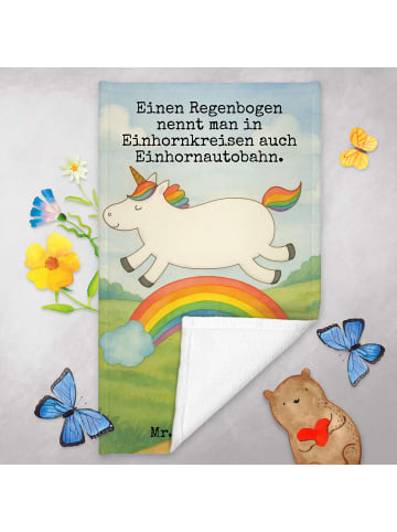 Mr. & Mrs. Panda gäste wc handtuch Einhorn Regenbogen Design mit... in Weiß