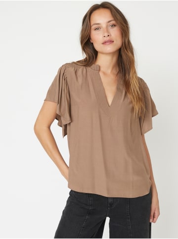 Co'couture Top ToraCC Frill V in Walnut