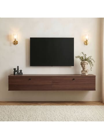 CALICOSY TV-Schrank ROY in Nussbaum - (W)160 x (H)25 x (L)25 cm